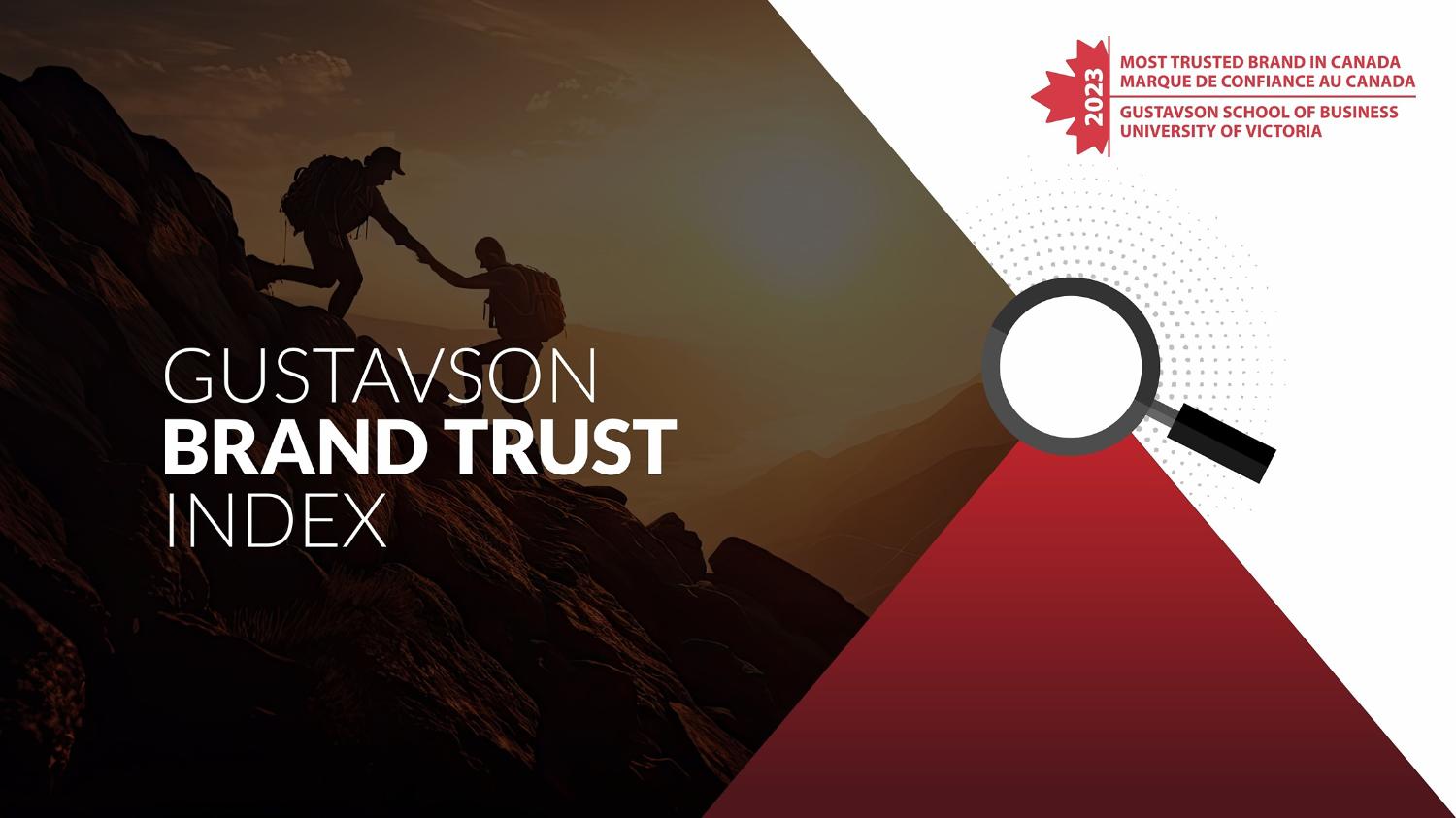 University of Victoria Gustavson School of Business Top 10 Most Trusted Brand in Canada 2023 logo